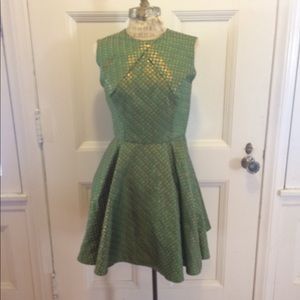 Opening Ceremony Green Silk Dress